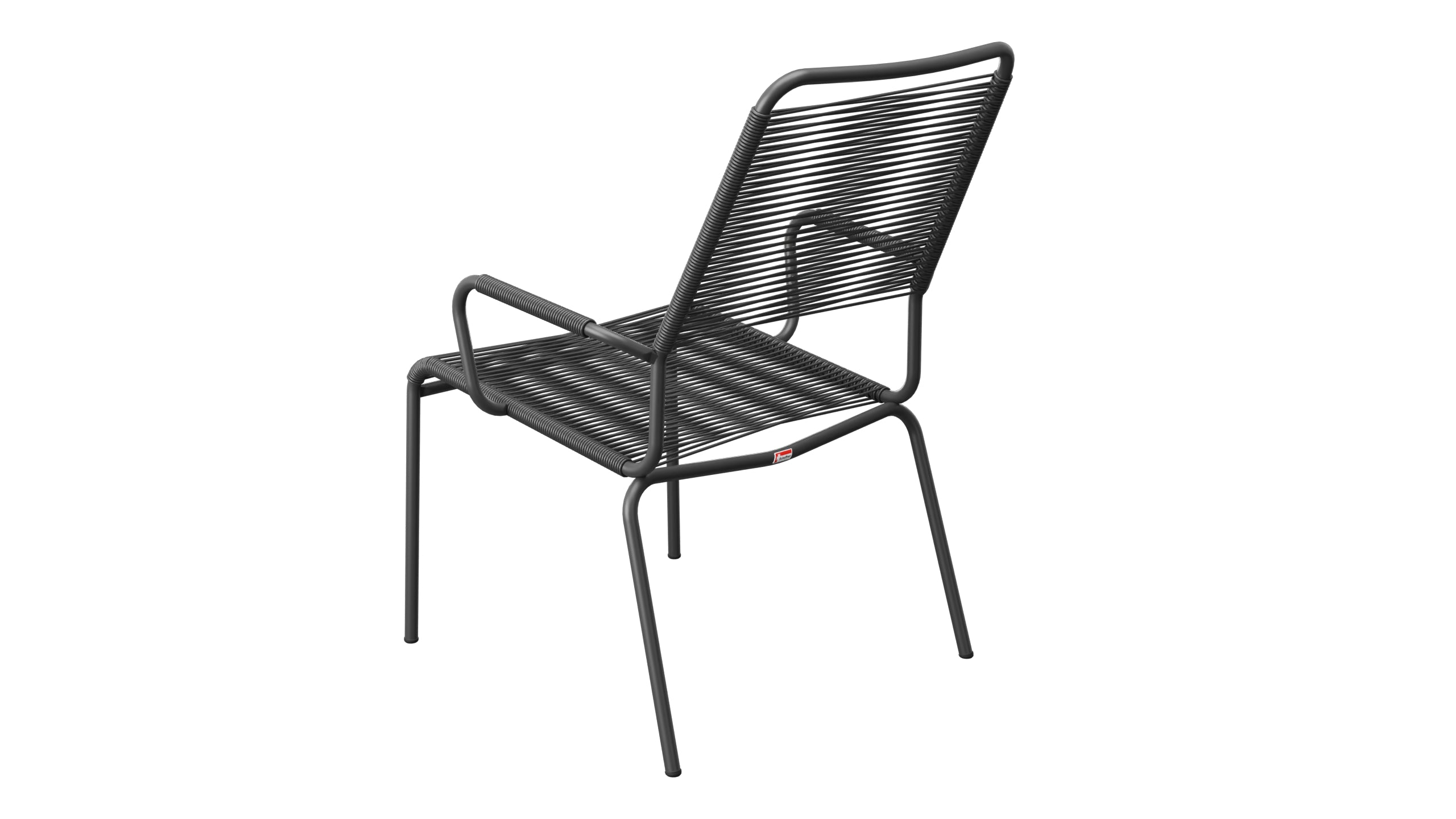 Rigi Spaghetti-Salonsessel  mit Armlehne in Anthrazit präsentiert im Onlineshop von KAQTU Design AG. Gartenstuhl mit Armlehnen ist von Schaffner