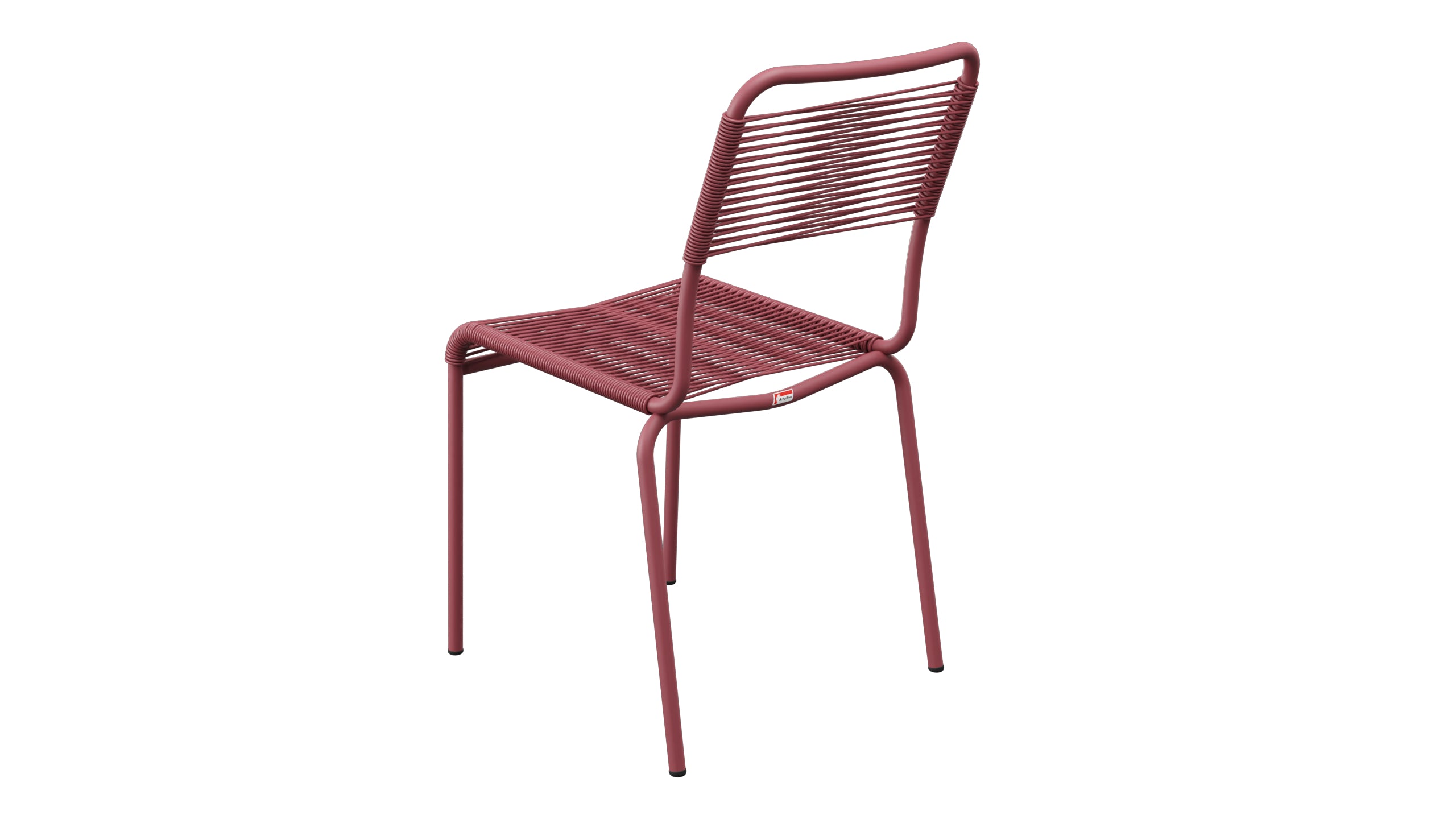 Rigi Spaghetti-Gartenstuhl ohne Armlehne in Bordeaux präsentiert im Onlineshop von KAQTU Design AG. Gartenstuhl ist von Schaffner