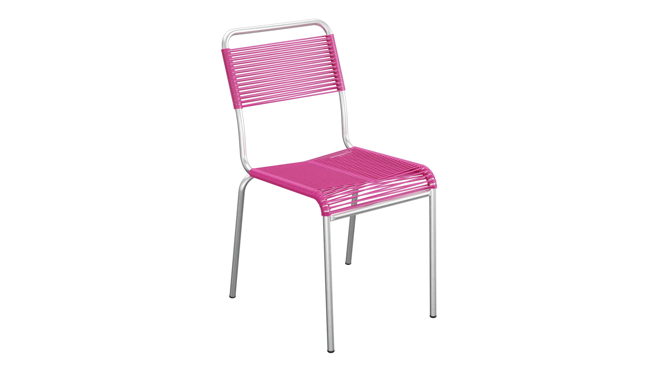 Rigi Spaghetti-Gartenstuhl ohne Armlehne in Pink präsentiert im Onlineshop von KAQTU Design AG. Gartenstuhl ist von Schaffner
