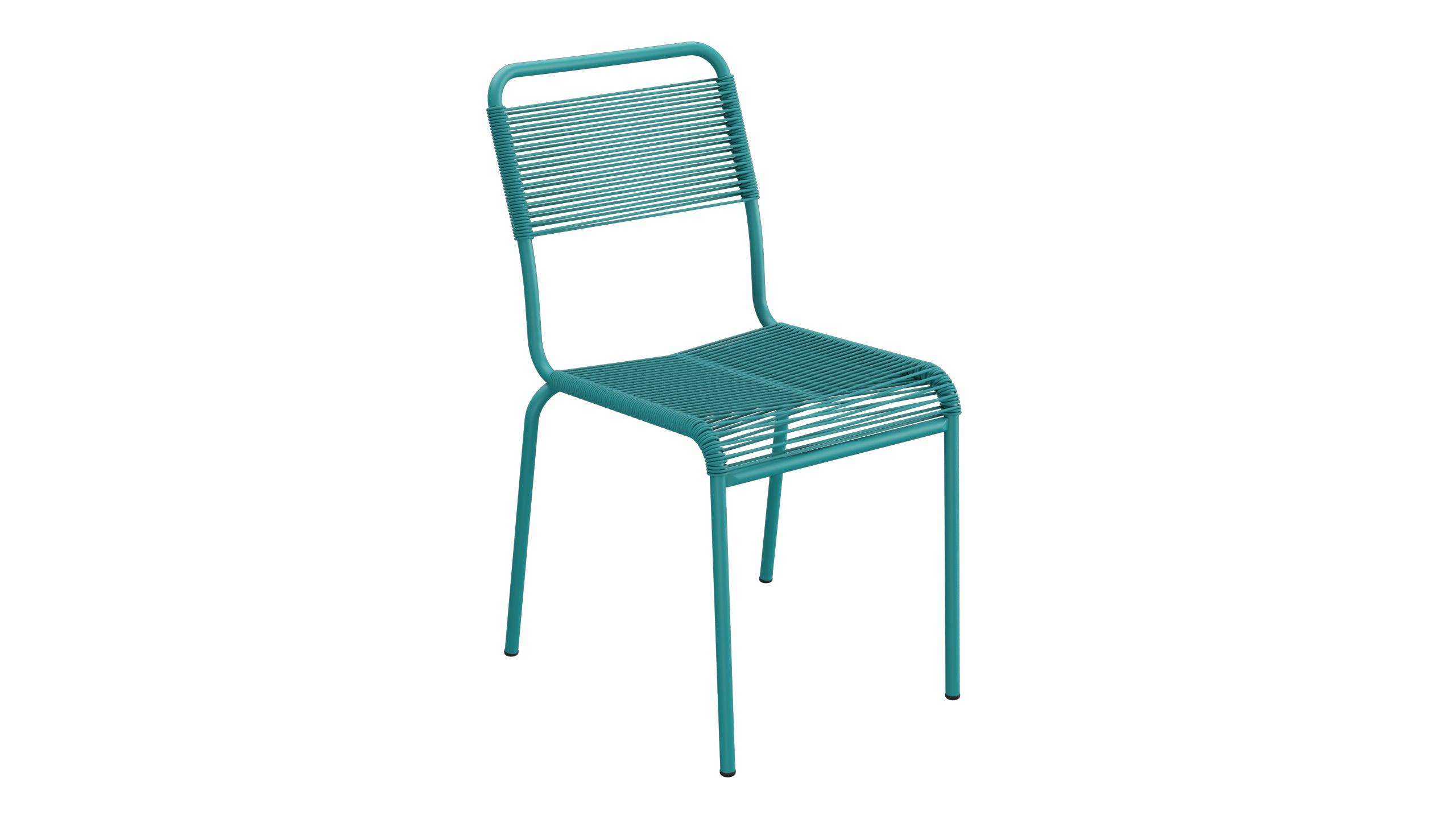 Rigi Spaghetti-Gartenstuhl ohne Armlehne in Kaliblau präsentiert im Onlineshop von KAQTU Design AG. Gartenstuhl ist von Schaffner