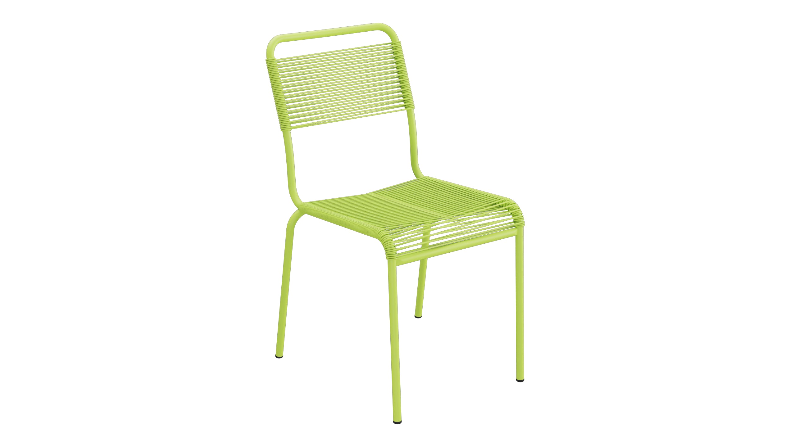 Rigi Spaghetti-Gartenstuhl ohne Armlehne in Hellgrün präsentiert im Onlineshop von KAQTU Design AG. Gartenstuhl ist von Schaffner