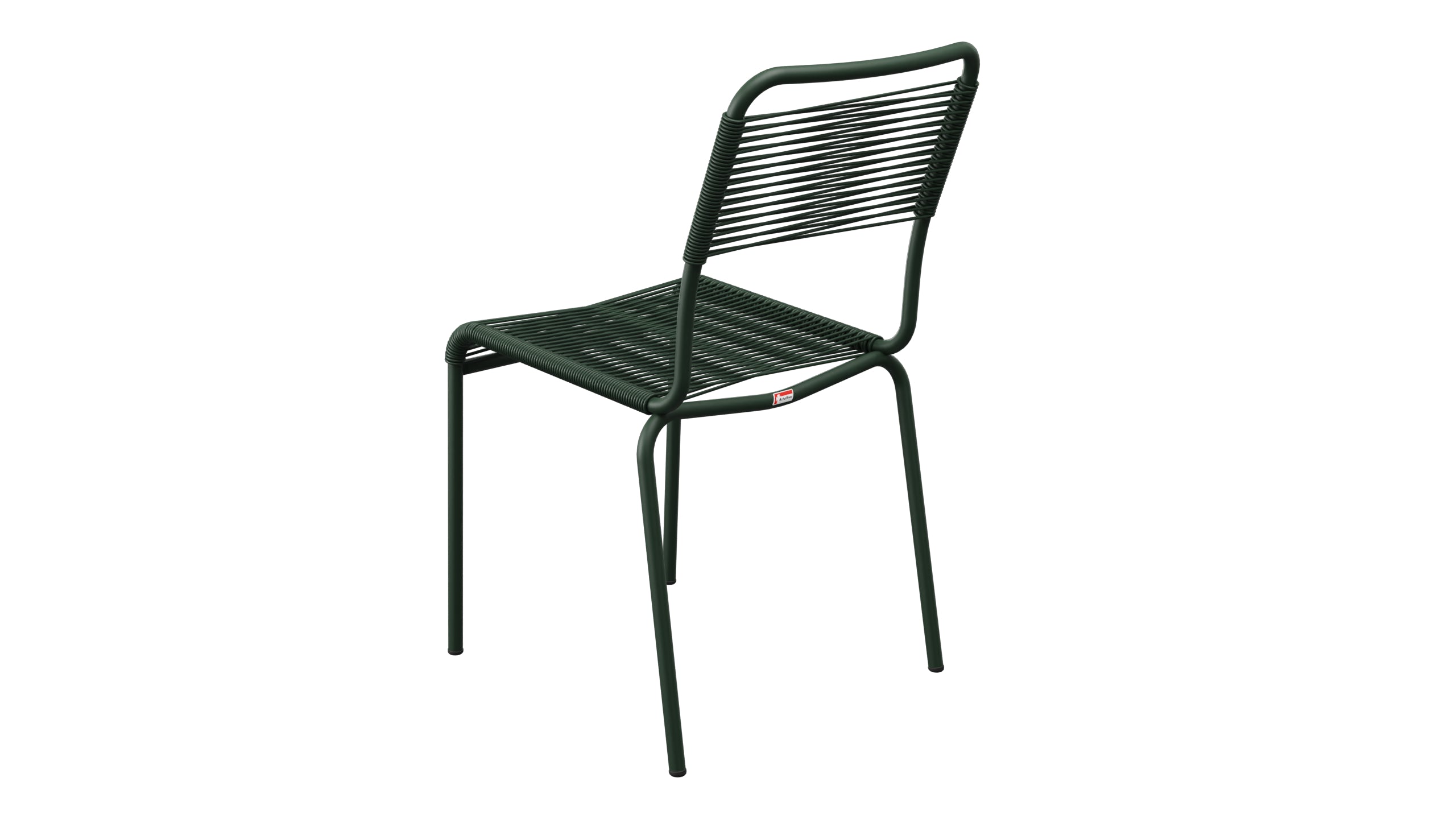 Rigi Spaghetti-Gartenstuhl ohne Armlehne in Tannengrün präsentiert im Onlineshop von KAQTU Design AG. Gartenstuhl ist von Schaffner