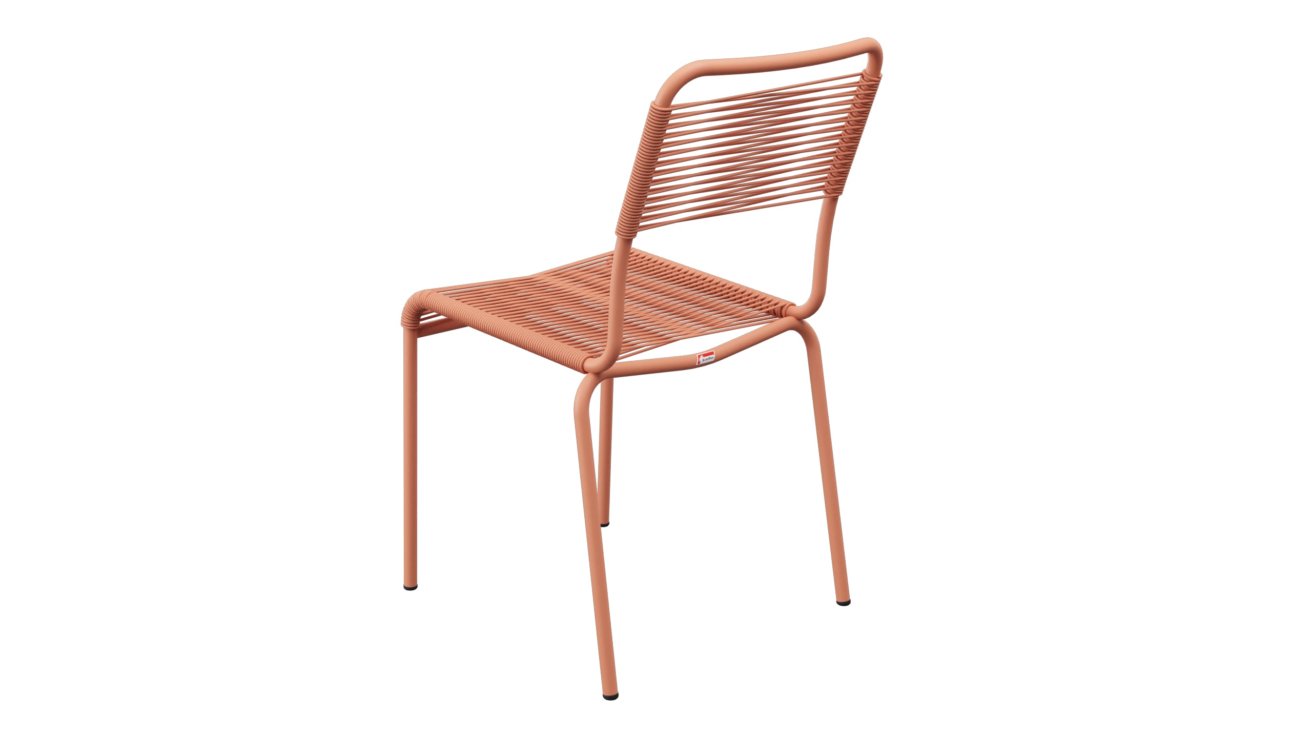 Rigi Spaghetti-Gartenstuhl ohne Armlehne in Pastellterracotta präsentiert im Onlineshop von KAQTU Design AG. Gartenstuhl ist von Schaffner