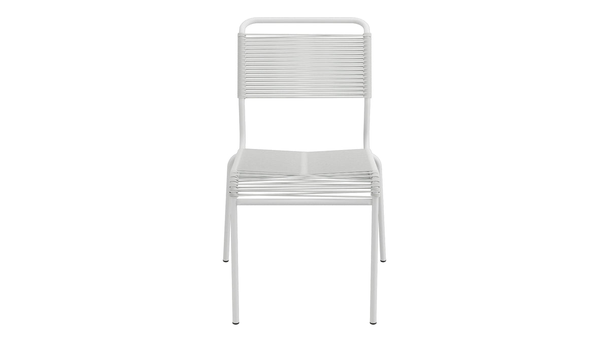Säntis Spaghetti-Gartenstuhl ohne Armlehne in Alusilber präsentiert im Onlineshop von KAQTU Design AG. Gartenstuhl ist von Schaffner