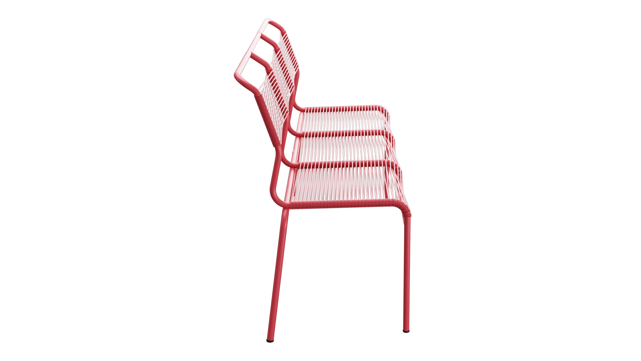 Säntis Spaghetti-3er-Gartenbank ohne Armlehne in Ahornrot präsentiert im Onlineshop von KAQTU Design AG. Gartenbank ist von Schaffner