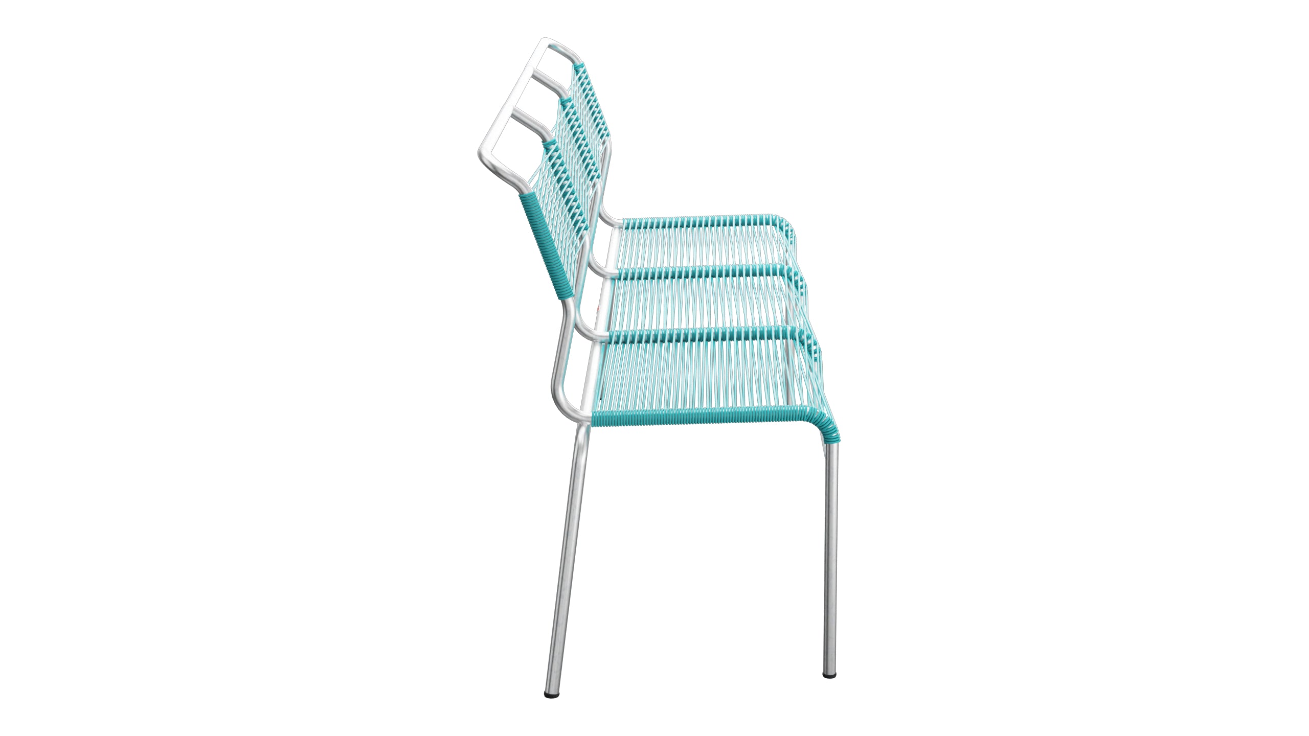 Säntis Spaghetti-3er-Gartenbank ohne Armlehne in Türkis präsentiert im Onlineshop von KAQTU Design AG. Gartenbank ist von Schaffner