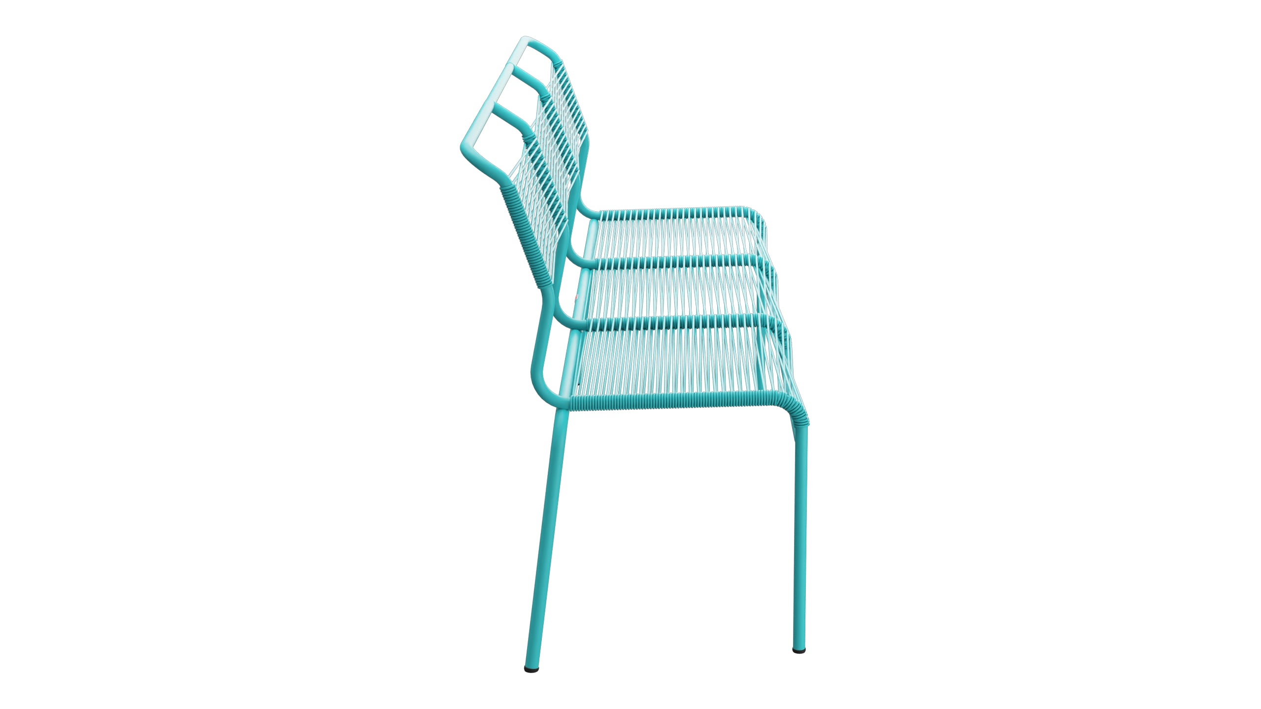 Säntis Spaghetti-3er-Gartenbank ohne Armlehne in Türkis präsentiert im Onlineshop von KAQTU Design AG. Gartenbank ist von Schaffner
