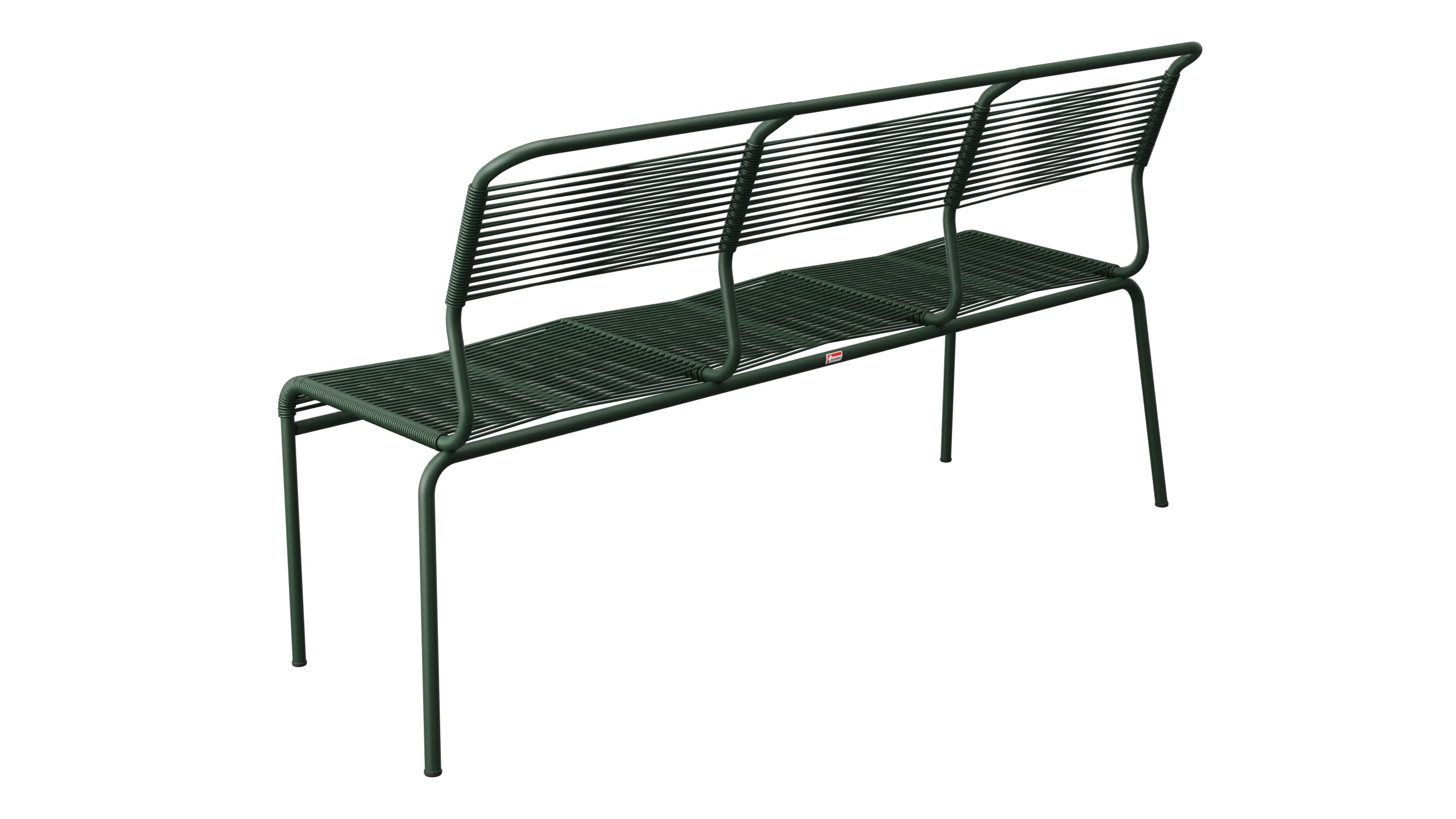 Säntis Spaghetti-3er-Gartenbank ohne Armlehne in Tannengrün präsentiert im Onlineshop von KAQTU Design AG. Gartenbank ist von Schaffner
