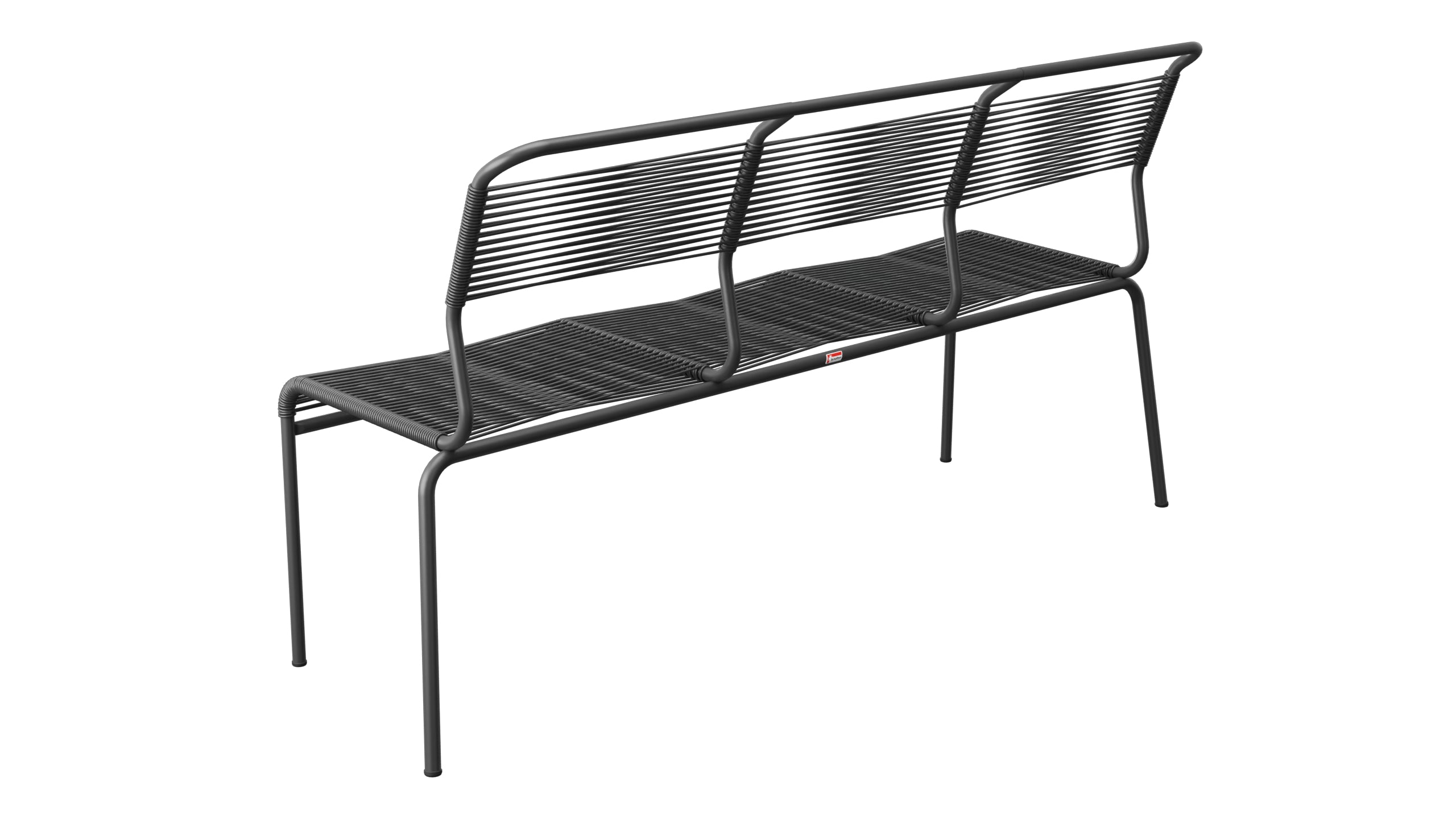 Säntis Spaghetti-3er-Gartenbank ohne Armlehne in Anthrazit präsentiert im Onlineshop von KAQTU Design AG. Gartenbank ist von Schaffner