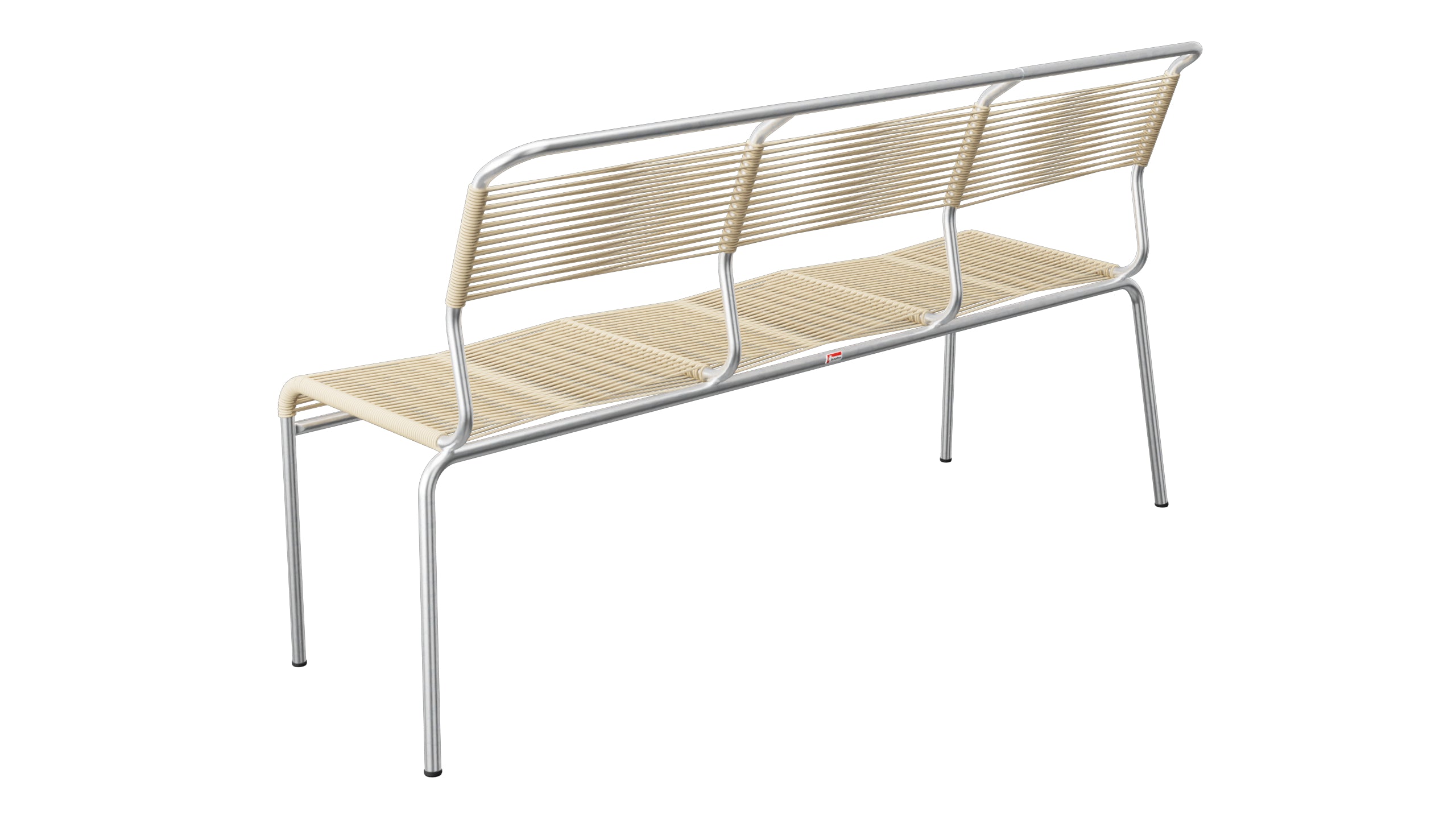 Säntis Spaghetti-3er-Gartenbank ohne Armlehne in Pastellbraun präsentiert im Onlineshop von KAQTU Design AG. Gartenbank ist von Schaffner