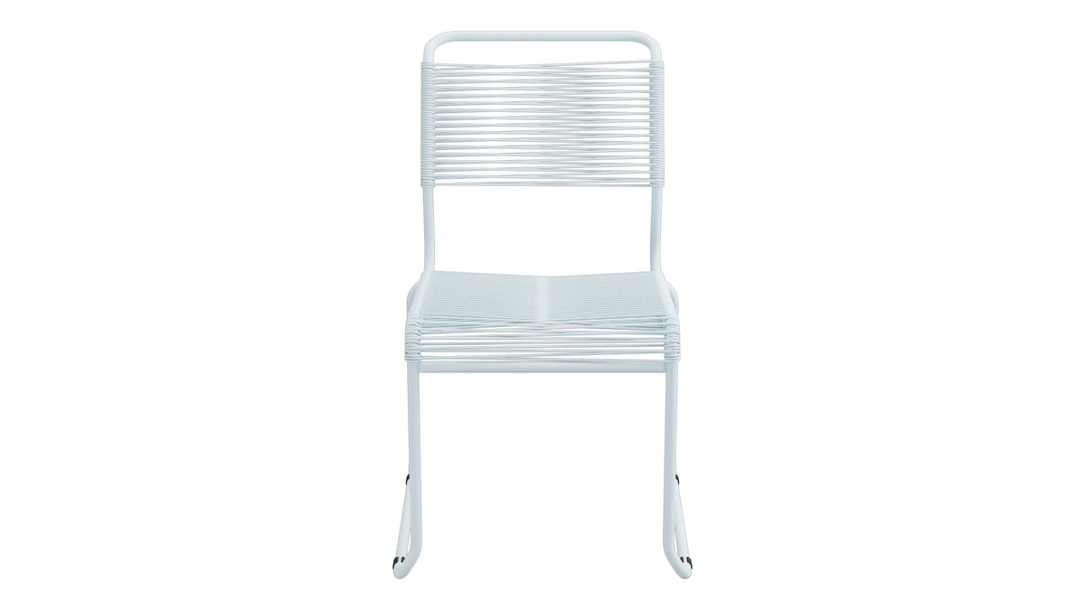 Spaghettistuhl Säntis mit Kufen in Pastellblau präsentiert im Onlineshop von KAQTU Design AG. Gartenstuhl ist von Schaffner