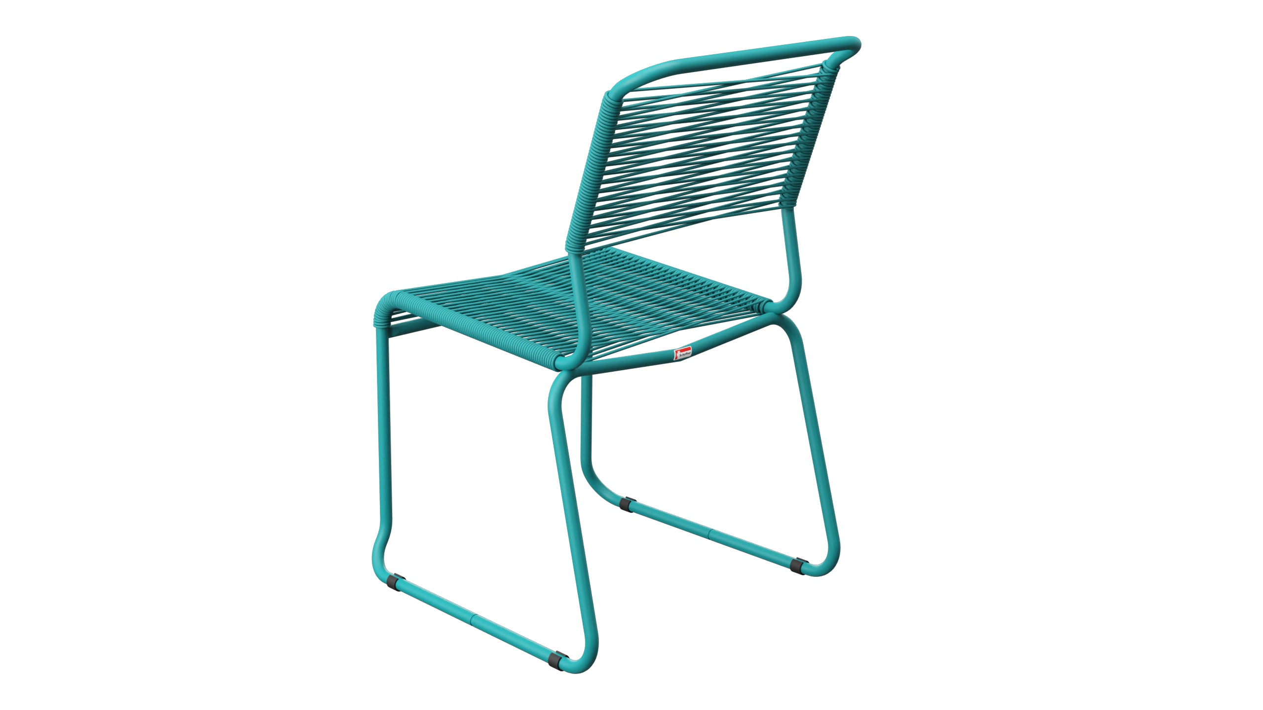 Spaghettistuhl Säntis mit Kufen in Kaliblau präsentiert im Onlineshop von KAQTU Design AG. Gartenstuhl ist von Schaffner