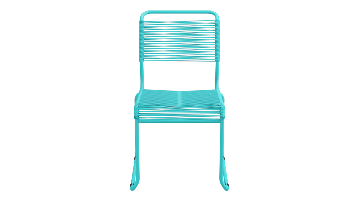 Spaghettistuhl Säntis mit Kufen in Türkis präsentiert im Onlineshop von KAQTU Design AG. Gartenstuhl ist von Schaffner