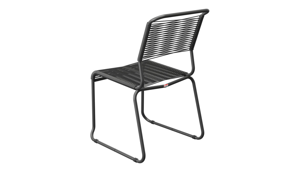 Spaghettistuhl Säntis mit Kufen in Anthrazit präsentiert im Onlineshop von KAQTU Design AG. Gartenstuhl ist von Schaffner