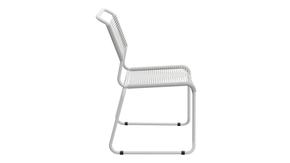 Spaghettistuhl Säntis mit Kufen in Alusilber präsentiert im Onlineshop von KAQTU Design AG. Gartenstuhl ist von Schaffner