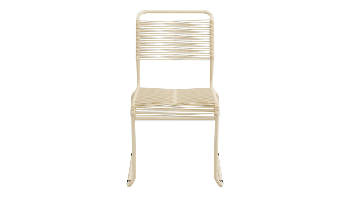 Spaghettistuhl Säntis mit Kufen in Pastellbraun präsentiert im Onlineshop von KAQTU Design AG. Gartenstuhl ist von Schaffner