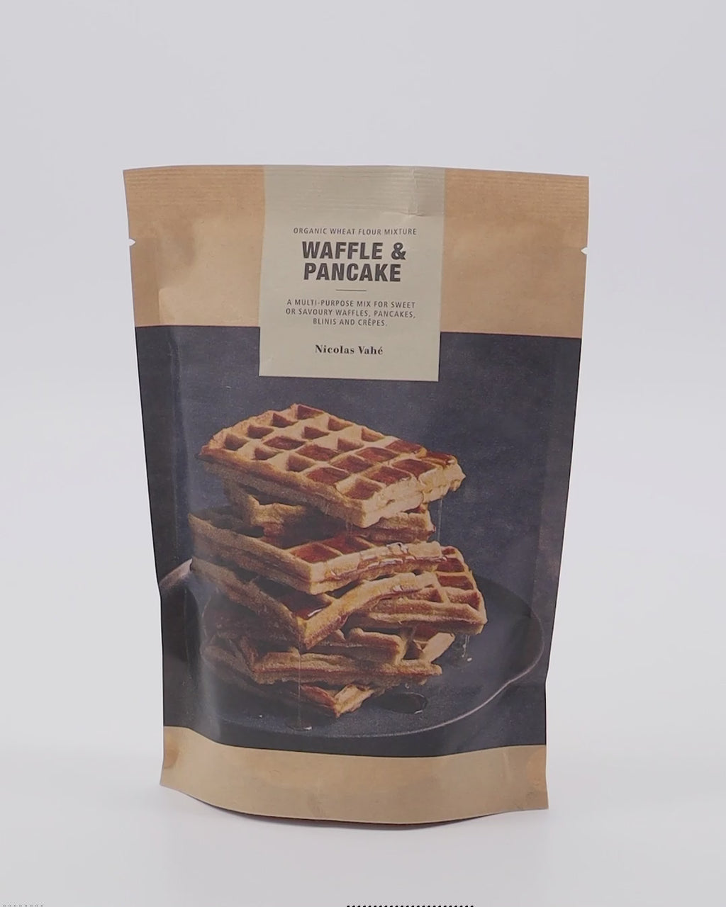 Verwöhnen Sie sich mit dem Bio-Waffel- und Pancake-Mix von Nicolas Vahé.