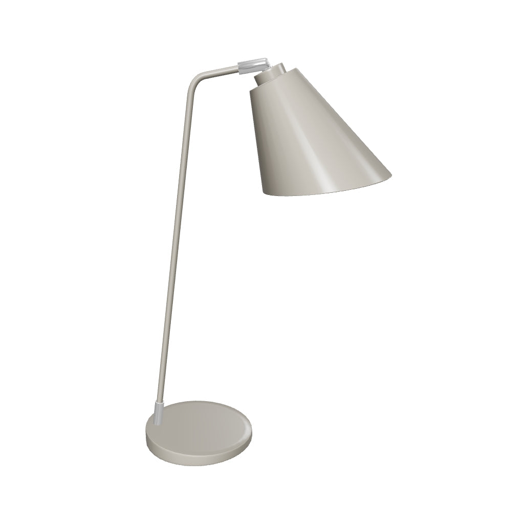 3D-Modell der grauen Tipir Tischlampe von Kave Home, modernes Design, flexibel für stilvolle Wohnräume.