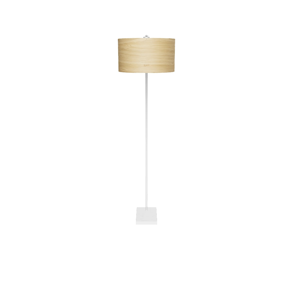 3D-Modell der Stehlampe Juhe: Elegante Kombination aus Eschenholz, Metall und Marmor, ideal für skandinavische Räume.