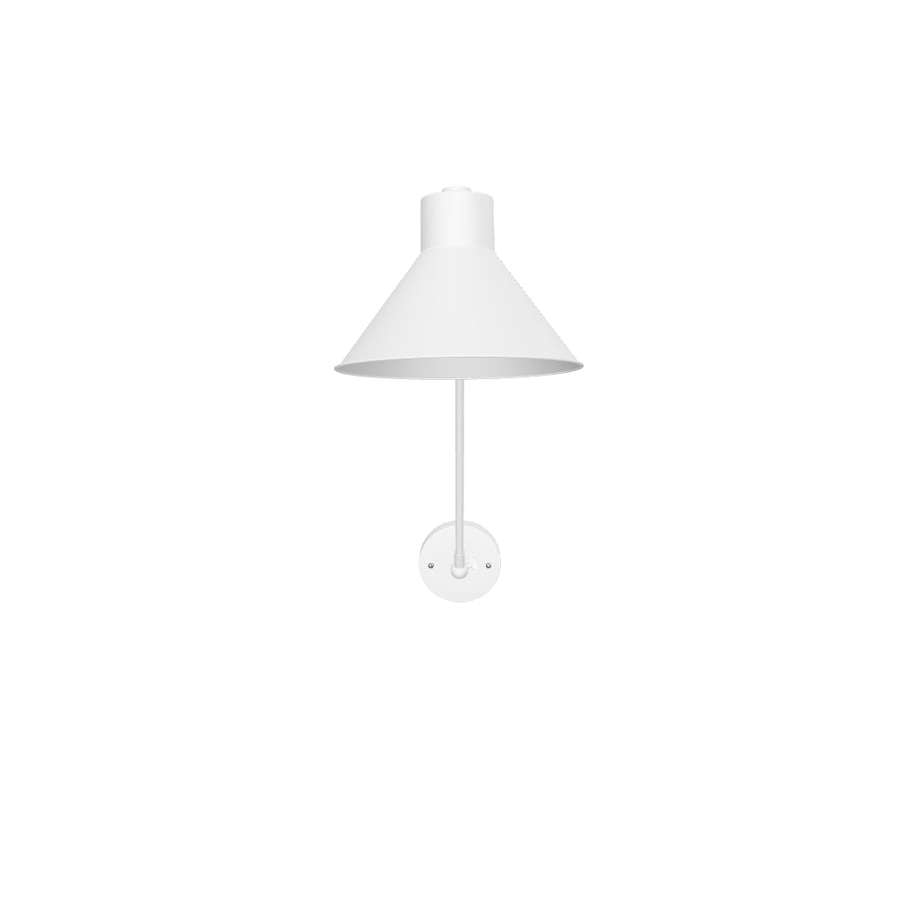 3D-Modell der Dione Wandleuchte: Weiß, modernes Design, Stahl, ideal für kleine Räume, skandinavische und minimalistische Stile.