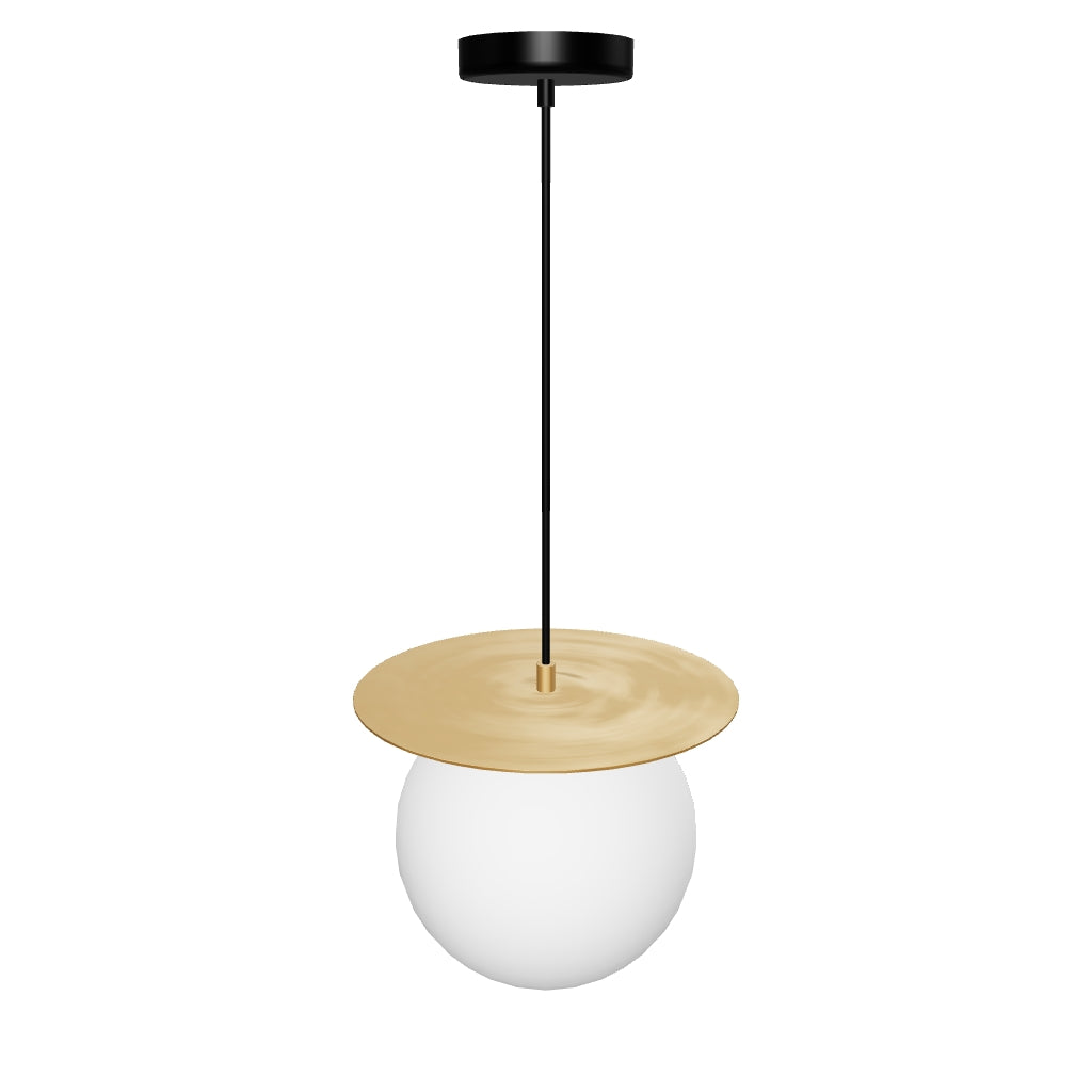 Hängelampe Manz aus Keramik und Milchglas mit modernem, minimalistischem Design, das weiches Licht für eine gemütliche Atmosphäre spendet.