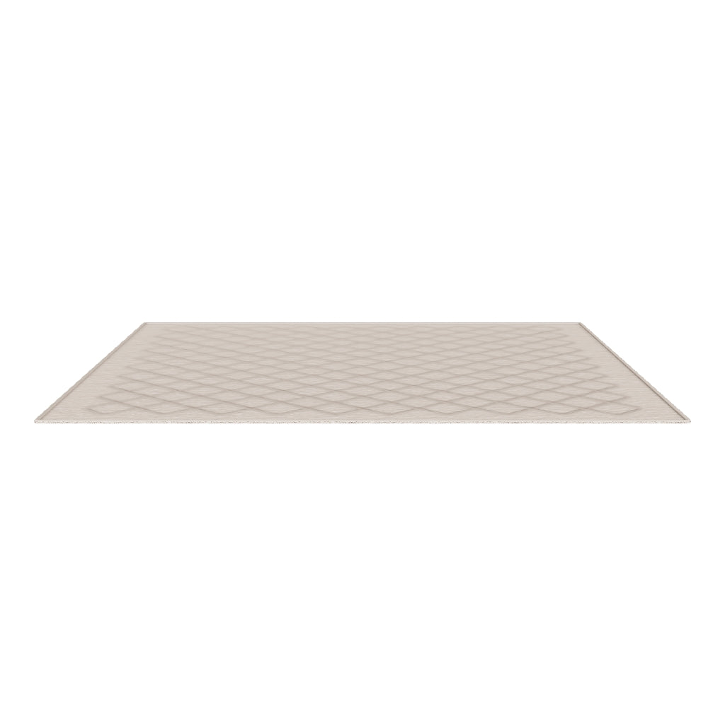 Beiger Sybil Teppich in der Größe 160 x 230 cm mit schlichter, moderner Optik und weicher Textur, ideal für Wohn- oder Schlafzimmer.