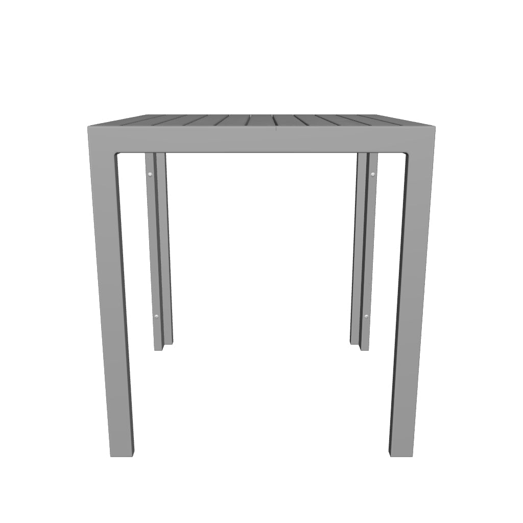 Schwarzer Gartentisch Sirley aus Aluminium, quadratisch 70 x 70 cm, modernes Design, ideal für Außenbereiche wie Garten, Balkon oder Terrasse.