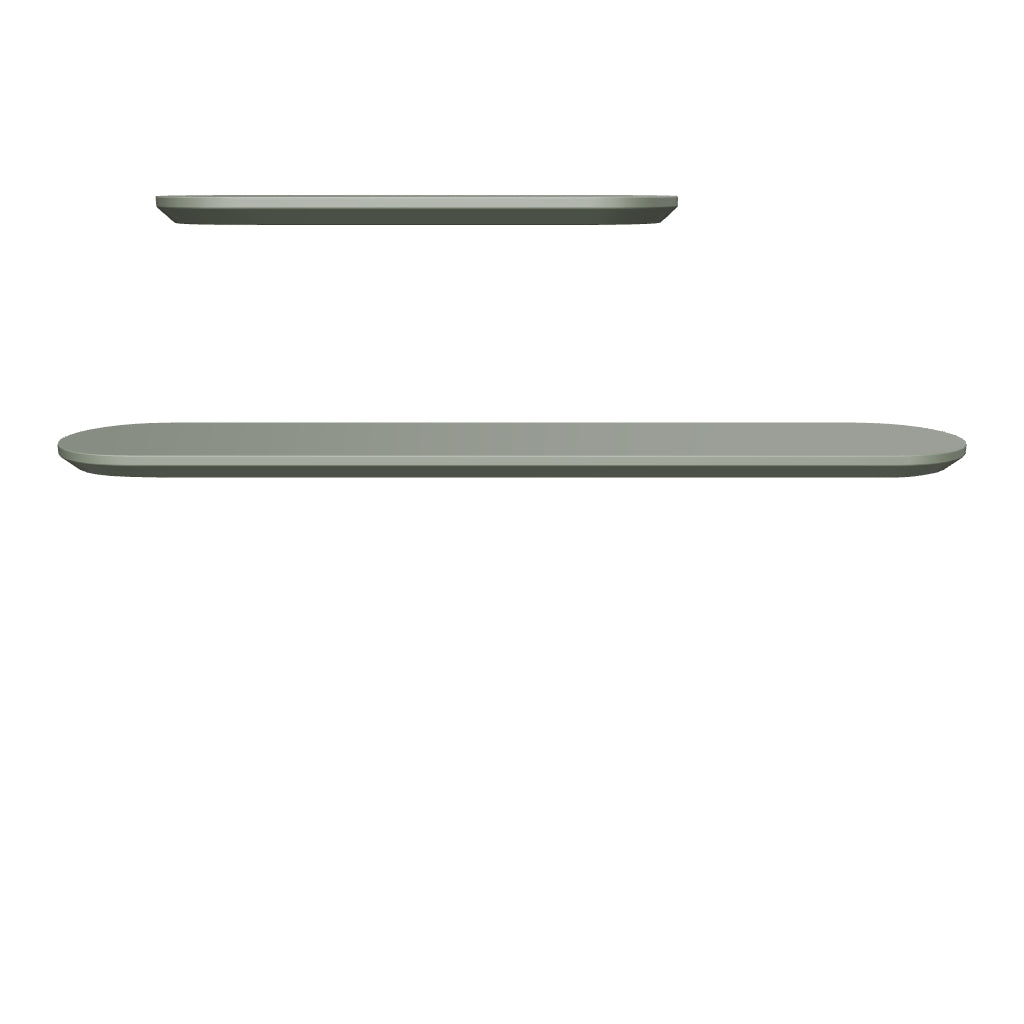 Set Arely aus 2 MDF-Regalen mit grüner Lackierung, 35 cm/55 cm in Grün präsentiert im Onlineshop von KAQTU Design AG. Wandregal ist von Kave Home