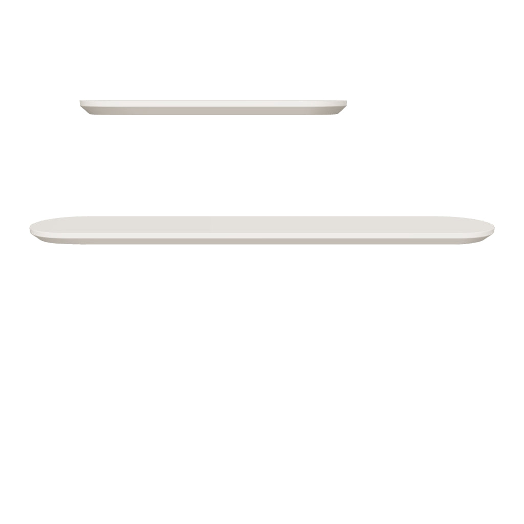 Set Arely aus 2 MDF-Regalen mit beigefarbener Lackierung, 35 cm/55 cm in Beige präsentiert im Onlineshop von KAQTU Design AG. Wandregal ist von Kave Home
