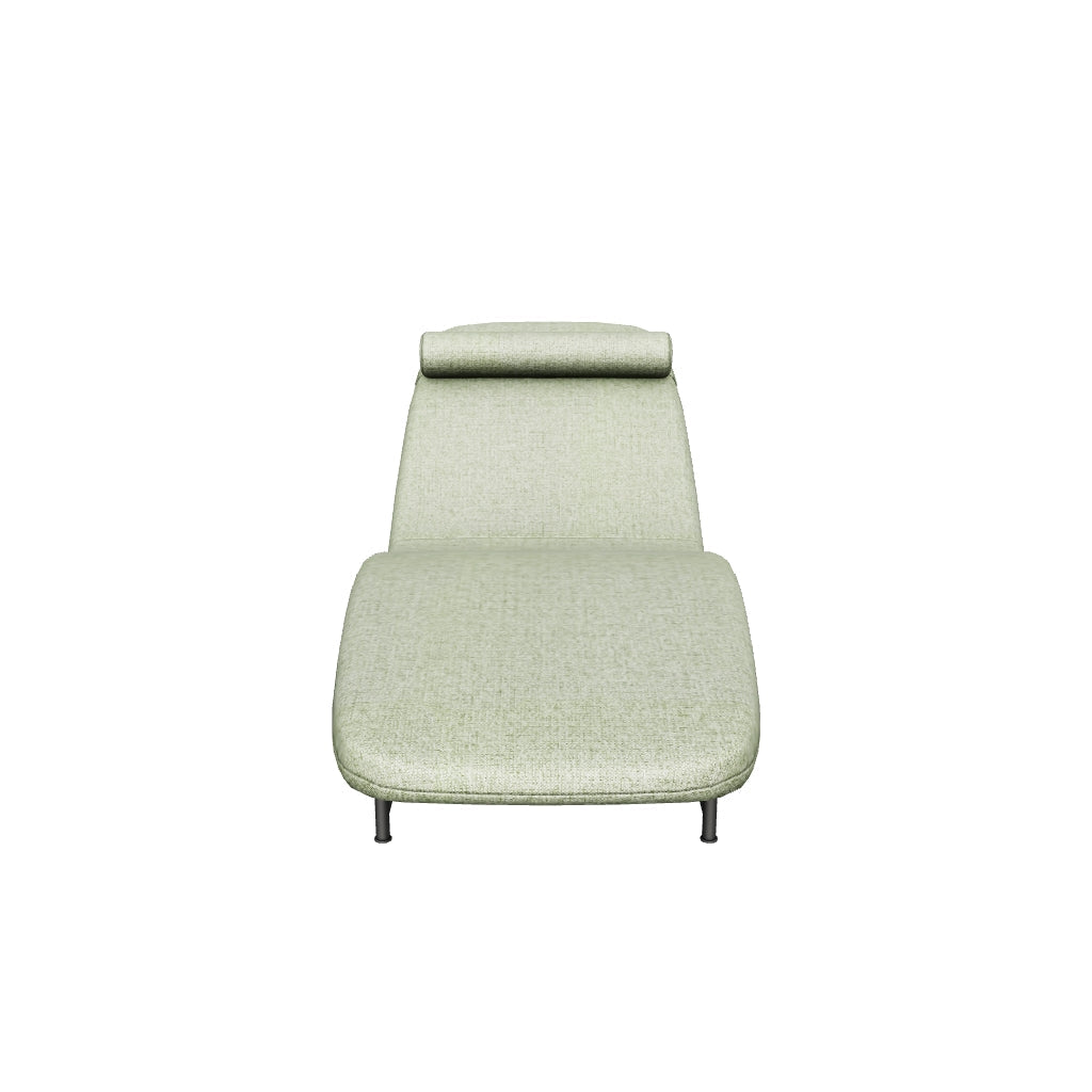 Divan Osla aus grüner Chenille mit Beinen aus gebürstetem Edelstahl in Graphit FSC 100% 174 cm in Hellgrün präsentiert im Onlineshop von KAQTU Design AG. Tagesbett ist von Kave Home