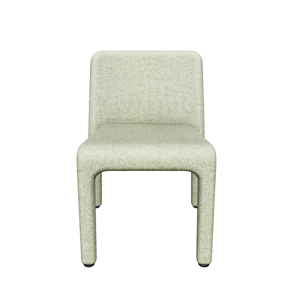 Stapelbarer Stuhl Loria mit grüner Chenille FSC 100% in Grün präsentiert im Onlineshop von KAQTU Design AG. Stuhl ist von Kave Home