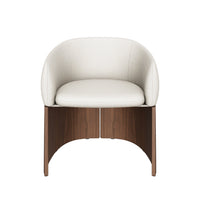 Bosca chair with beige chenille and walnut veneer FSC 100%
