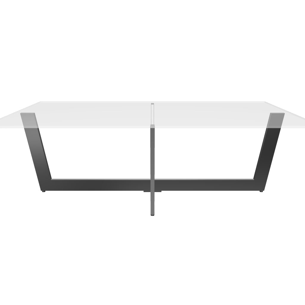 Eleganter Couchtisch: 120x70 cm, gehärtetes Glas, schwarzer Stahl, modern und robust. Ideal für urbanen Chic.