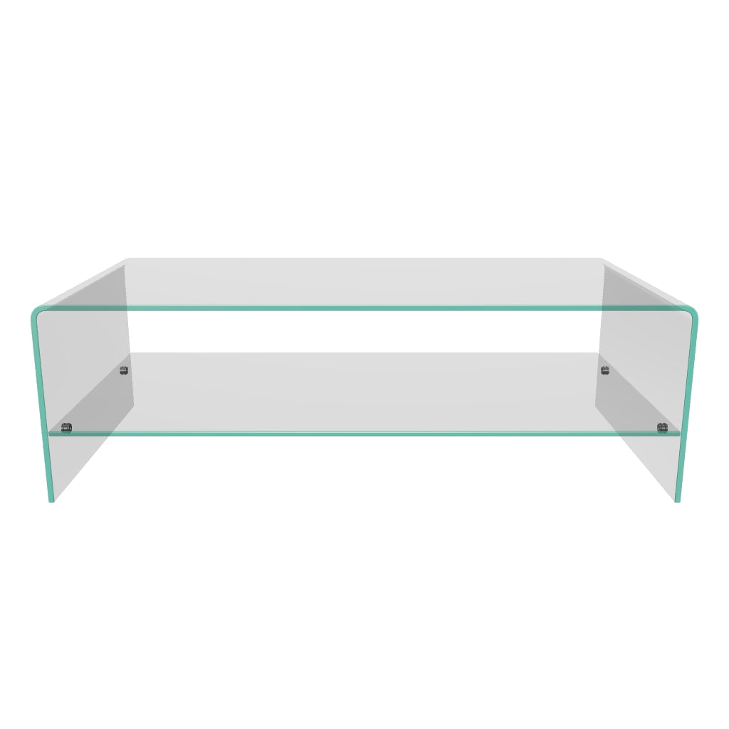 3D-Modell des Burano Couchtischs aus Glas, 110x55 cm, elegant, kratzfest, minimalistisch, ideal für kleine Räume.