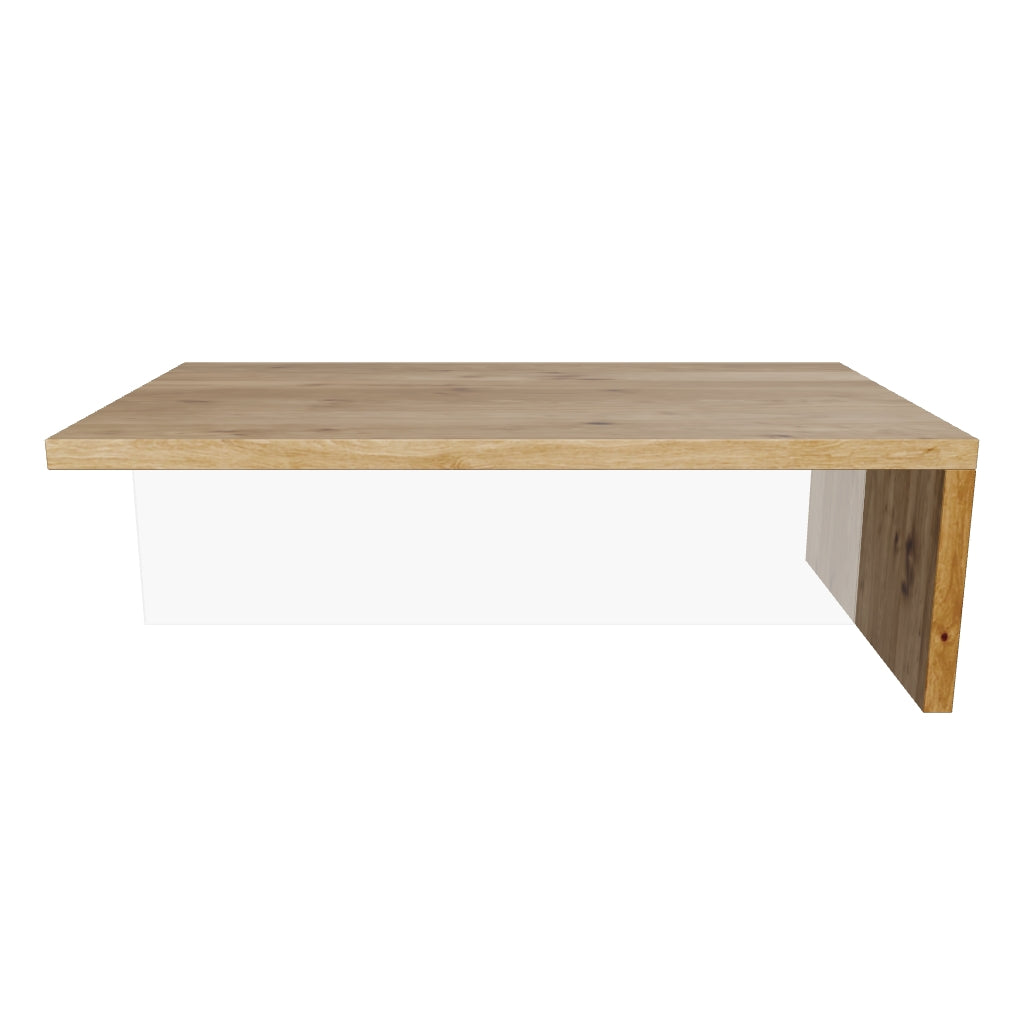 3D-Modell des Tulsi Couchtischs: Eiche und Glas, 120x70 cm, modern und robust, ideal für Augmented Reality.
