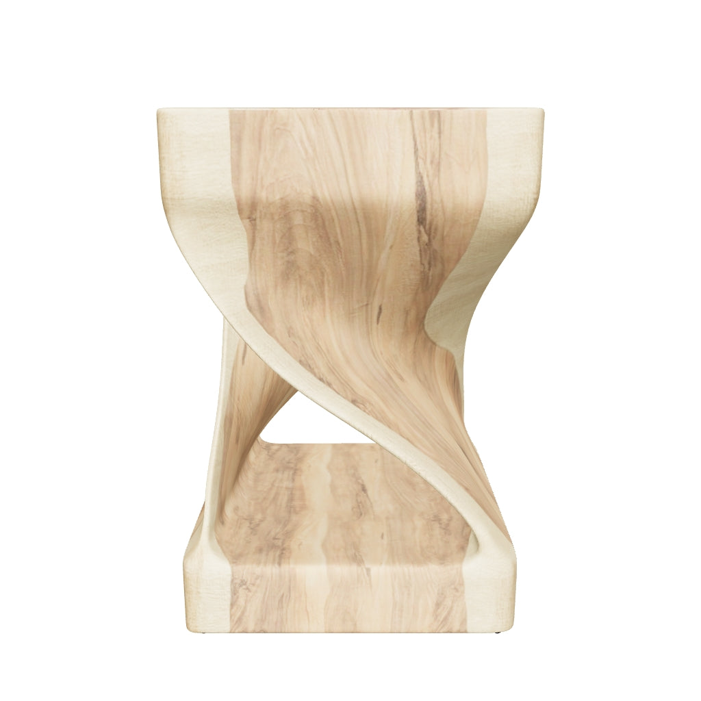 3D-Modell des Hakon Beistelltischs, 30x30 cm, kunstvoll geschnitzt aus Regenbaum-Holz, ideal für stilvolle Akzente.