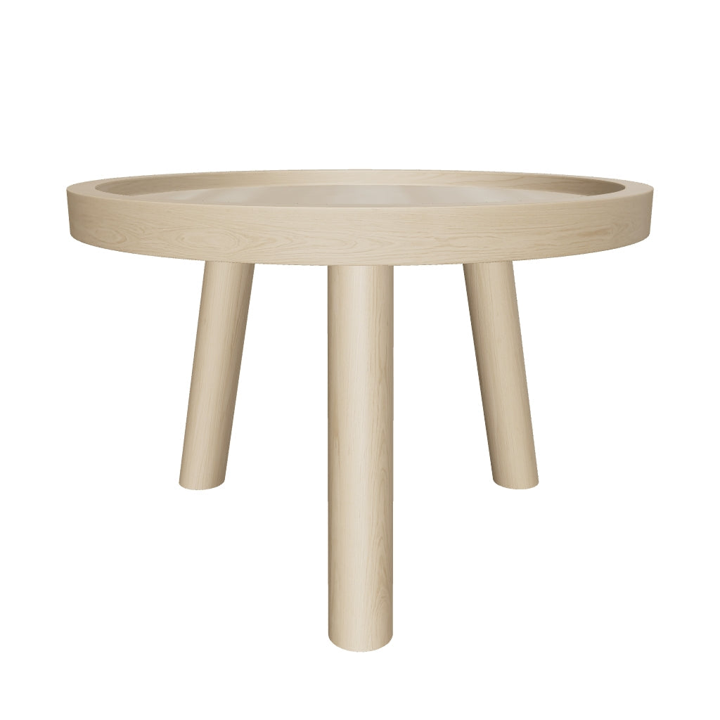 3D-Modell eines eleganten, runden Teakholz-Couchtischs, Ø 55 cm, von Kave Home, für modernes Wohnen.