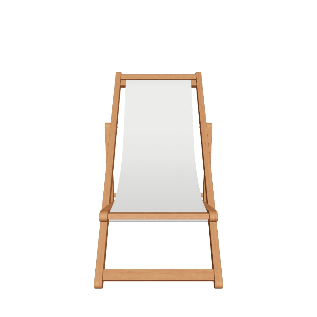 Faltbarer Liegestuhl aus robustem, FSC-zertifiziertem Akazienholz in Beige, perfekt für Garten und Terrasse.
