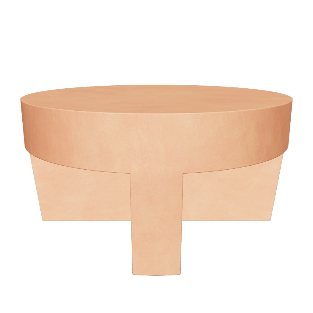 3D-Modell eines runden, stilvollen Terrakotta-Couchtischs, Ø 60 cm, robust und witterungsbeständig für Outdoor-Nutzung.