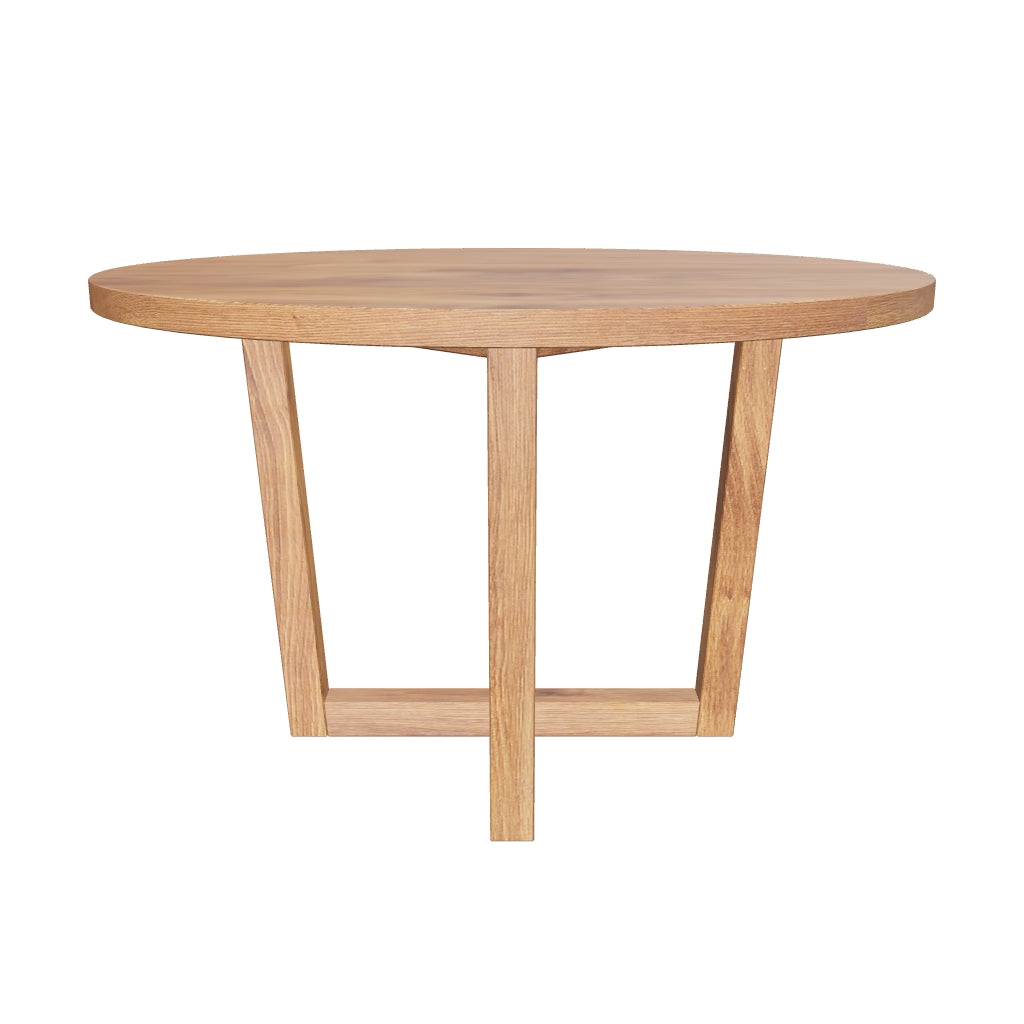 3D-Modell: Runder Tisch aus Akazienholz, Ø 120 cm, natürliches Finish, zeitloses Design, umweltfreundlich, stilvoll.