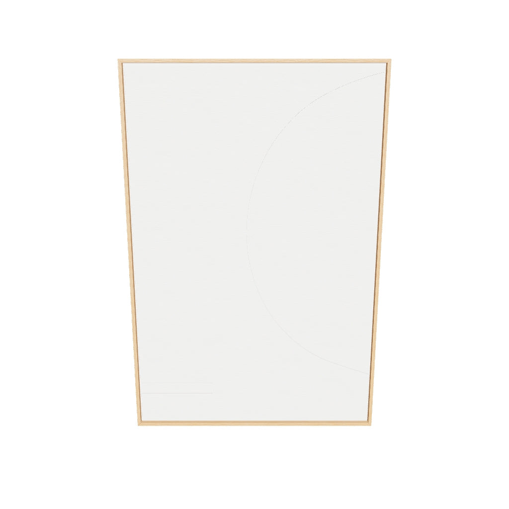 3D-Modell eines eleganten Sefri Bildes mit runden, weißen Formen auf 60x90 cm. Modern und minimalistisch für stilvolle Räume.