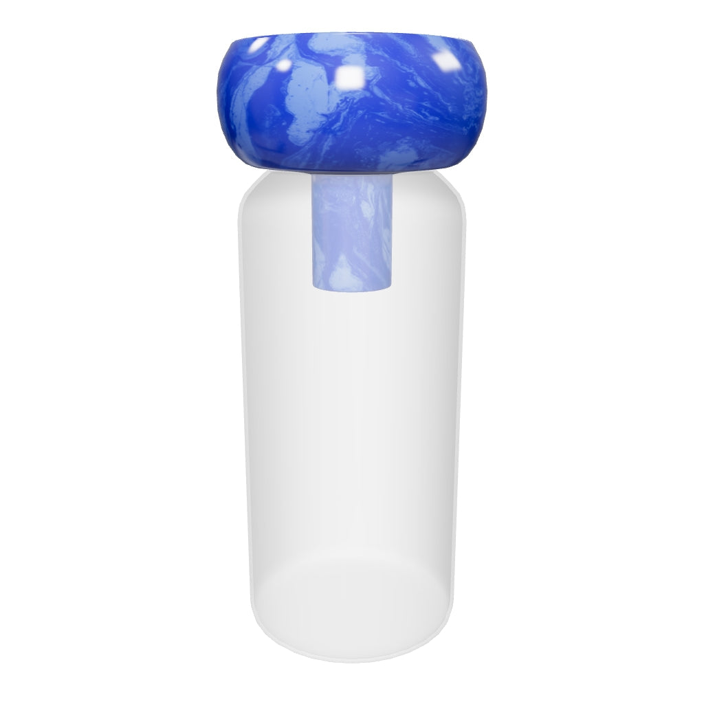 Vase Kelse aus transparentem blauen Glas, 30,5 cm hoch, mit schlanker Silhouette und modernem Design.