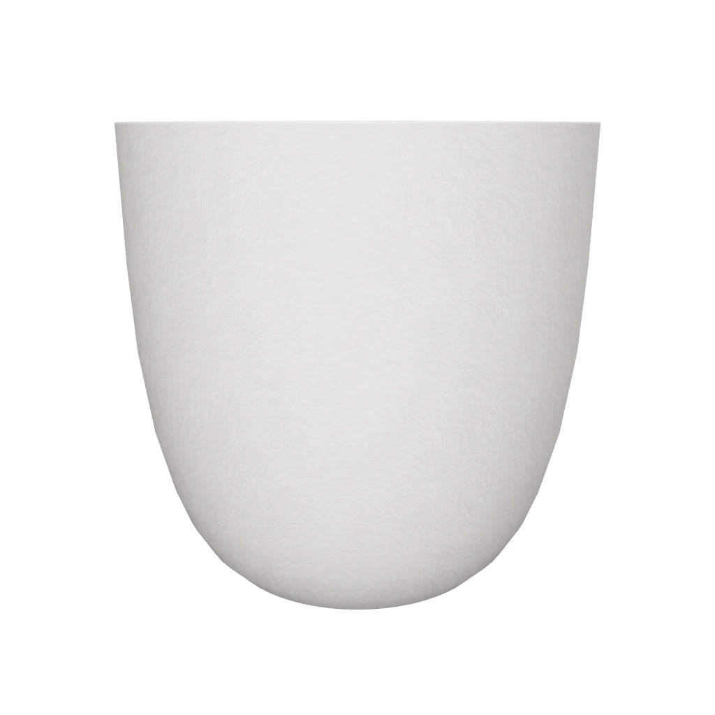 Eleganter weißer Zement-Übertopf Ø 56 cm, modern und wetterfest, ideal für Innen- und Außenbereiche.