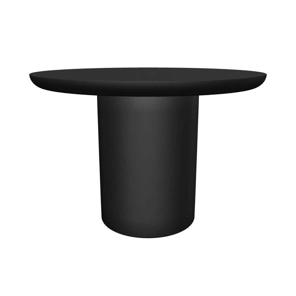 Runder Gartentisch Taimi aus schwarzem Zement, Ø 110 cm, modernes Design, wetterfest, perfekt für Außenbereiche.