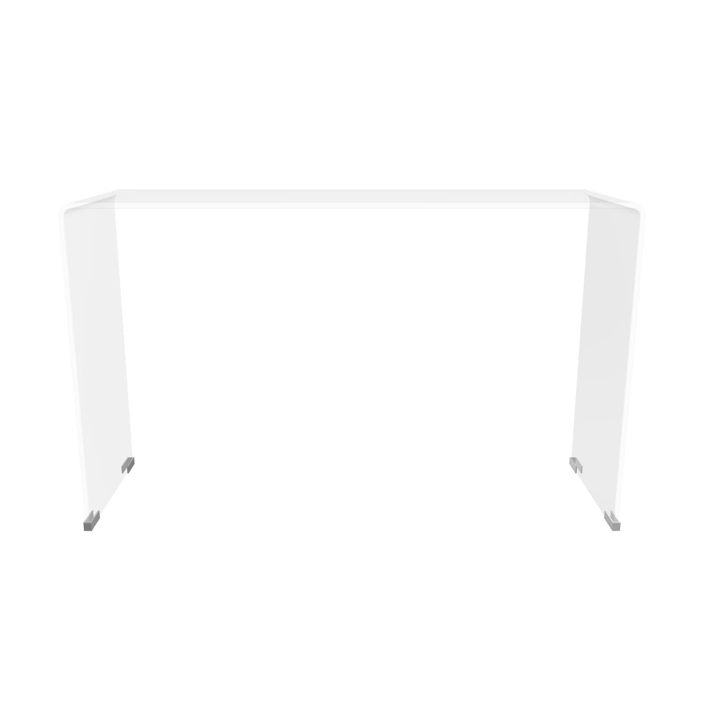 Transparente Burano Konsole aus Glas, 125 x 40 cm, mit modernem und minimalistischem Design, ideal für zeitgenössische Wohnräume.
