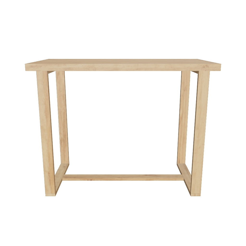 Outdoor-Tisch aus massivem recyceltem Teakholz, wetterfest und langlebig, rechteckige Form 140 x 70 cm, perfekt für Terrasse oder Garten.