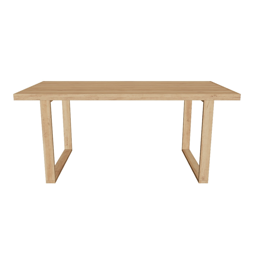 Outdoor-Tisch aus massivem recyceltem Teakholz, rechteckig mit den Maßen 180 x 90 cm, langlebig und nachhaltig, perfekt für den Garten oder die Terrasse.
