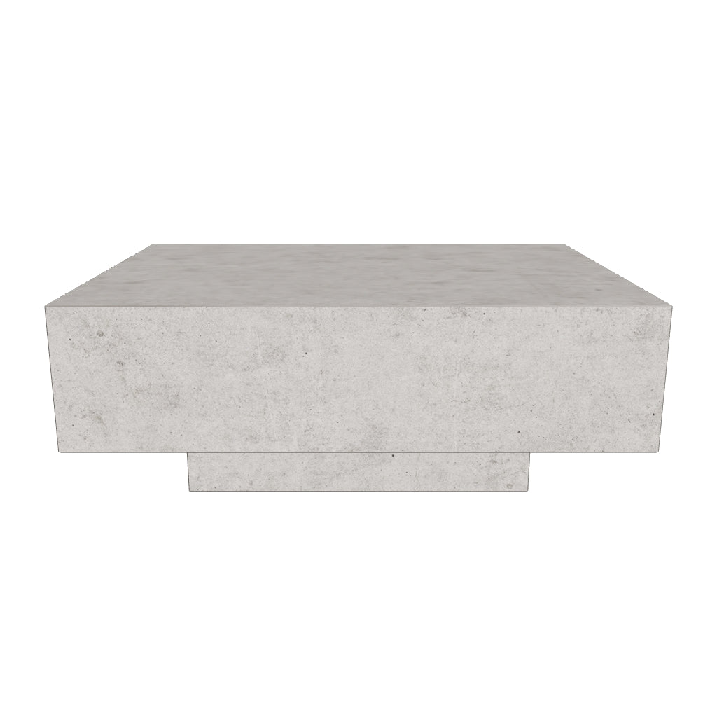 Moderner Couchtisch Rustella aus Zement, rechteckig, 80 x 60 cm, mit minimalistischer und robuster Optik.