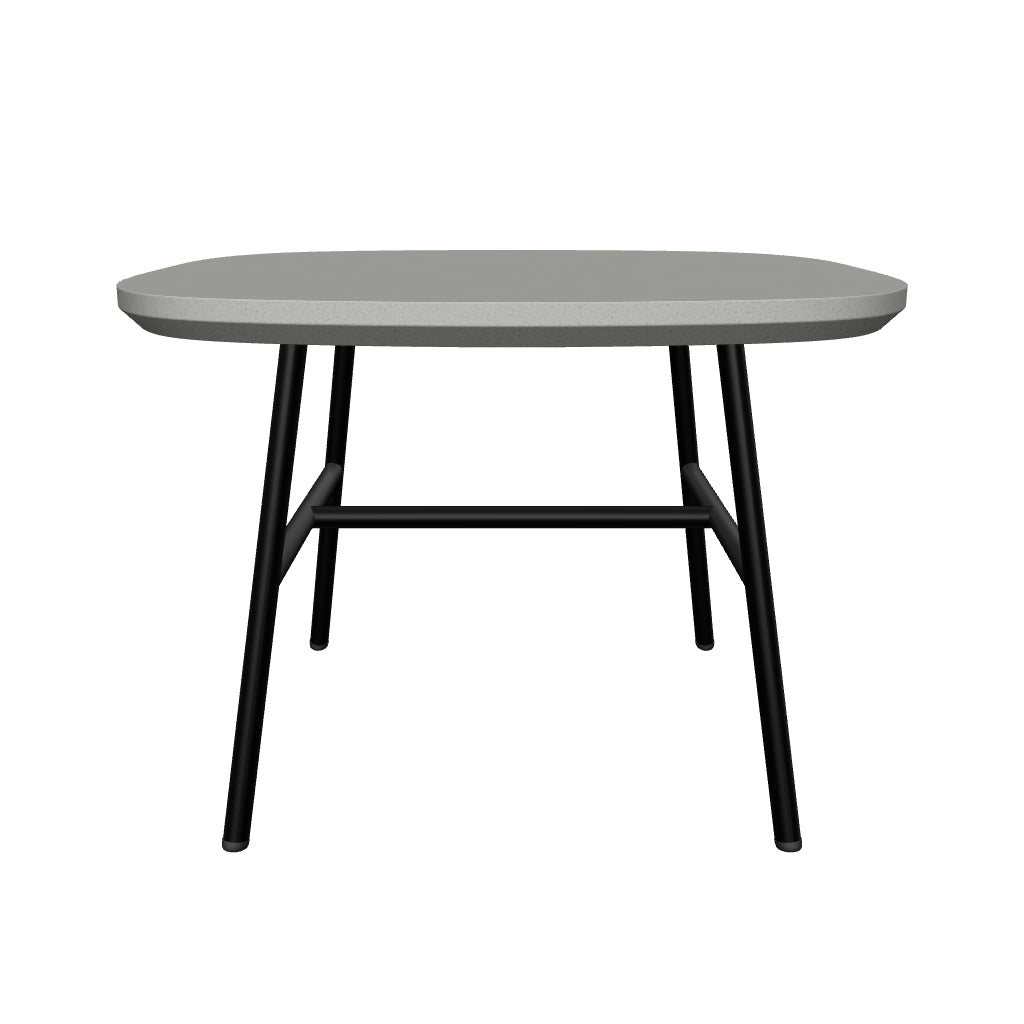 Moderner Bramant Beistelltisch aus schwarzem Stahl, quadratisch 60 x 60 cm, minimalistisch und vielseitig einsetzbar.