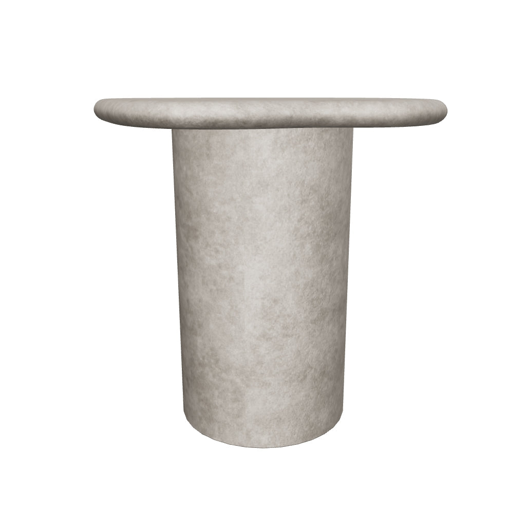 Moderner Beistelltisch aus Zement in minimalistischer Optik, vielseitig einsetzbar für Innen- und Außenbereiche, Maße: 48 x 47 cm.